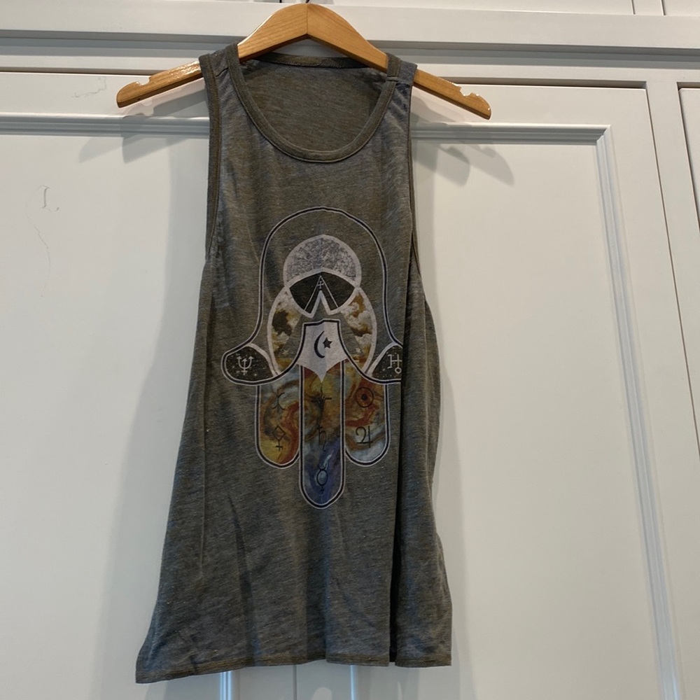 Racer back dark green hamsa top